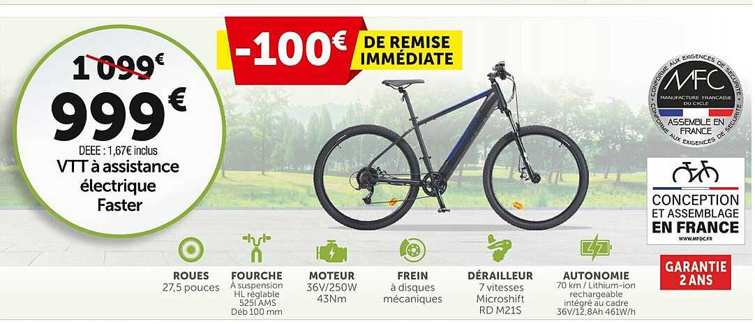 vtt à assistance électrique faster