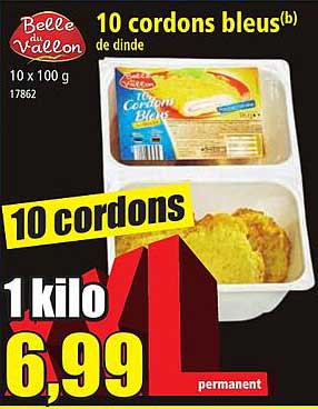 10 cordons bleus de dinde belle du vallon