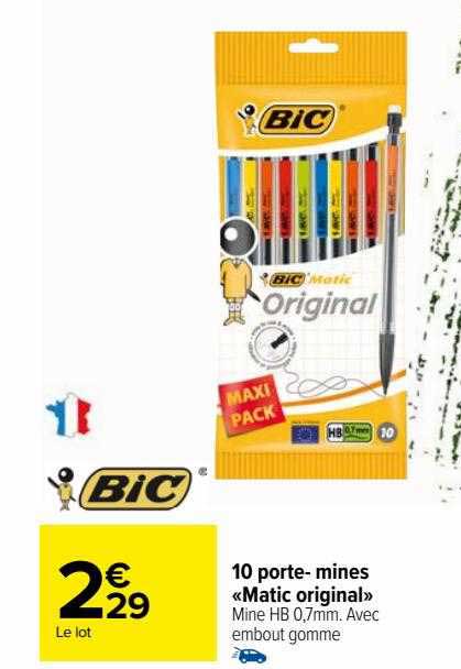 10 porte-mines «matic original» bic
