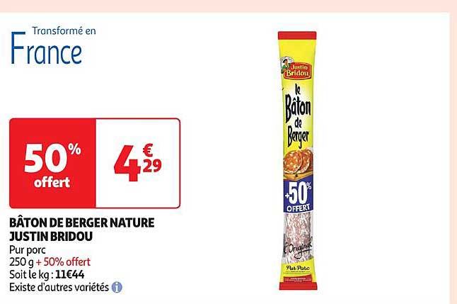 bâton de berger nature justin bridou