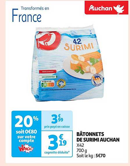 Bâtonnets De Surimi Auchan