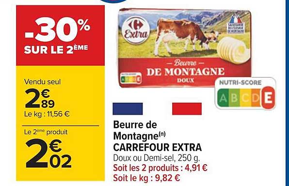 Beurre De Montagne Carrefour Extra