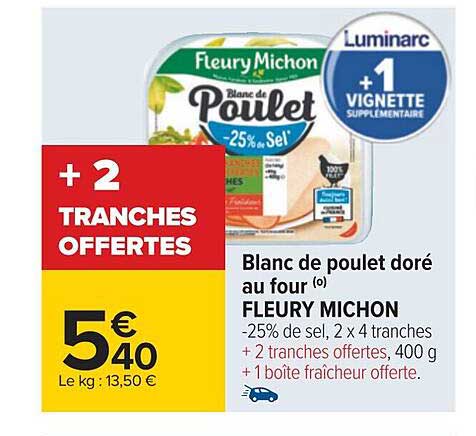 blanc de poulet doré au four fleury michon