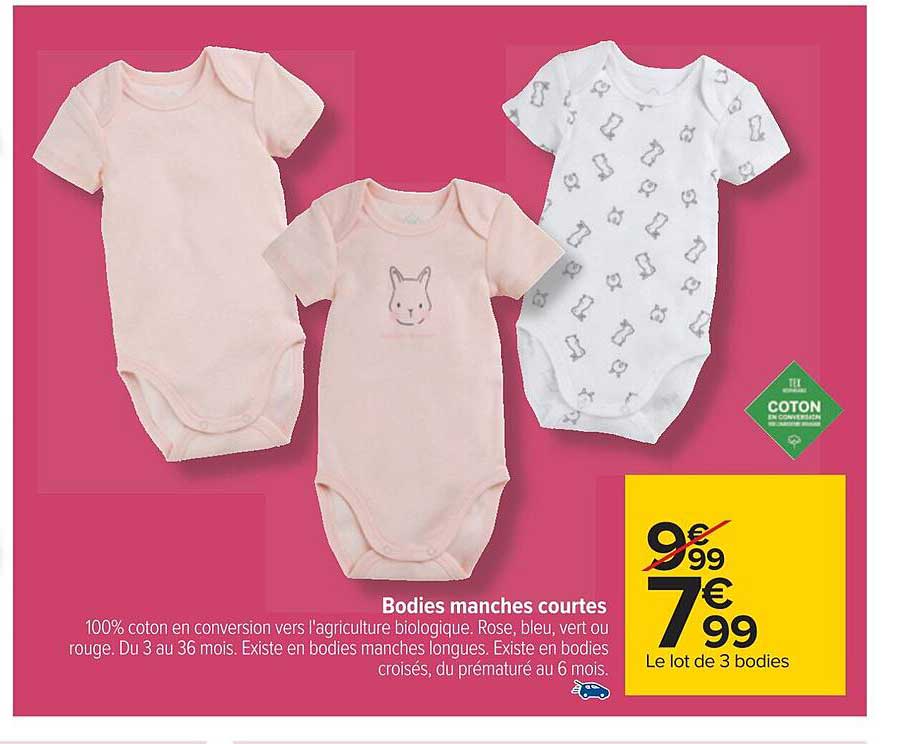 bodies manches courtes tex coton