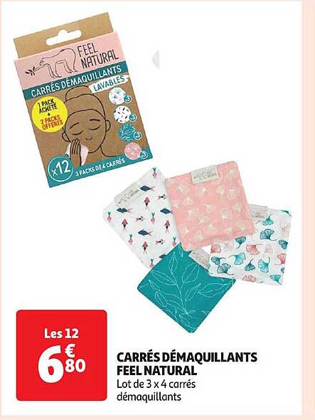 carrés démaquillants feel natural
