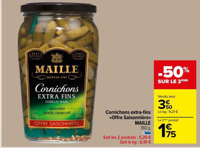 cornichons extra-fins «offre saisonnière» maille