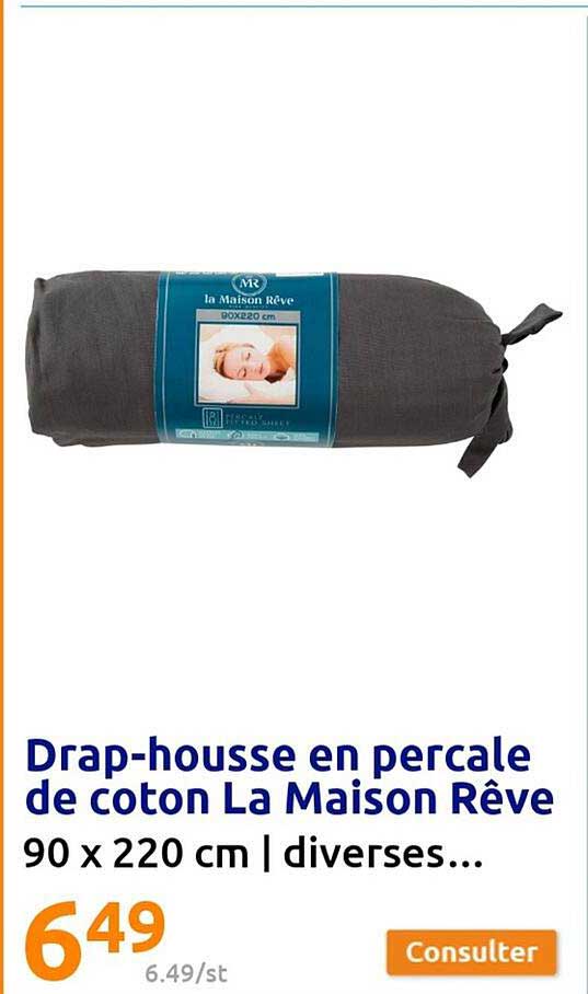 drap-housse en percale de coton la maison rêve