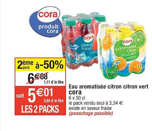 Eau Aromatisée Citron Citron Vert Cora