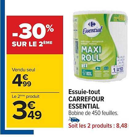 essuie-tout carrefour essential