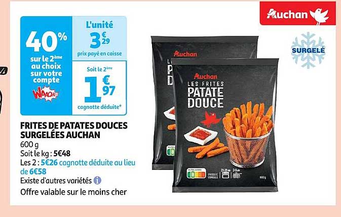 frites de patates douces surgelées auchan