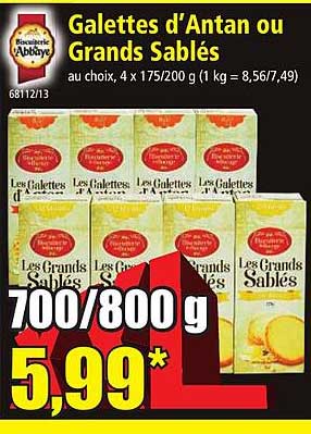 galettes d'antan ou grands sablés biscuiterie d'abbaye