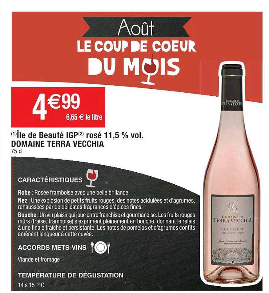 île de beauté igp rosé 11,5% vol. domaine terra vecchia