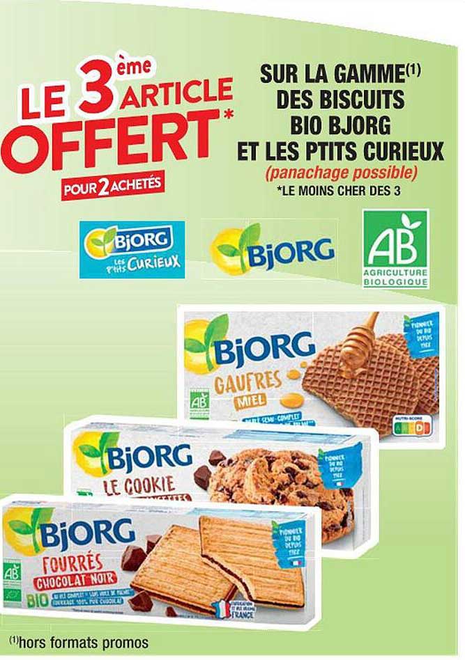 la gamme des biscuits bio bjorg et les ptits curieux
