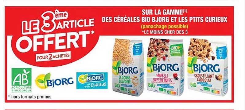 la gamme des céréales bio bjorg et les ptits curieux