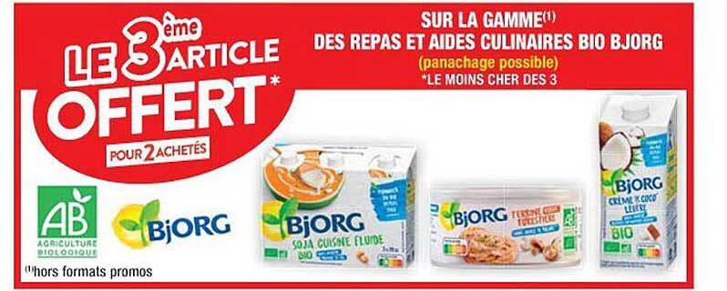 la gamme des repas et aides culinaires bio bjorg