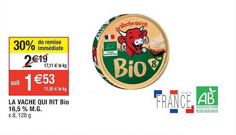 la vache qui rit bio 16,5% m.g.