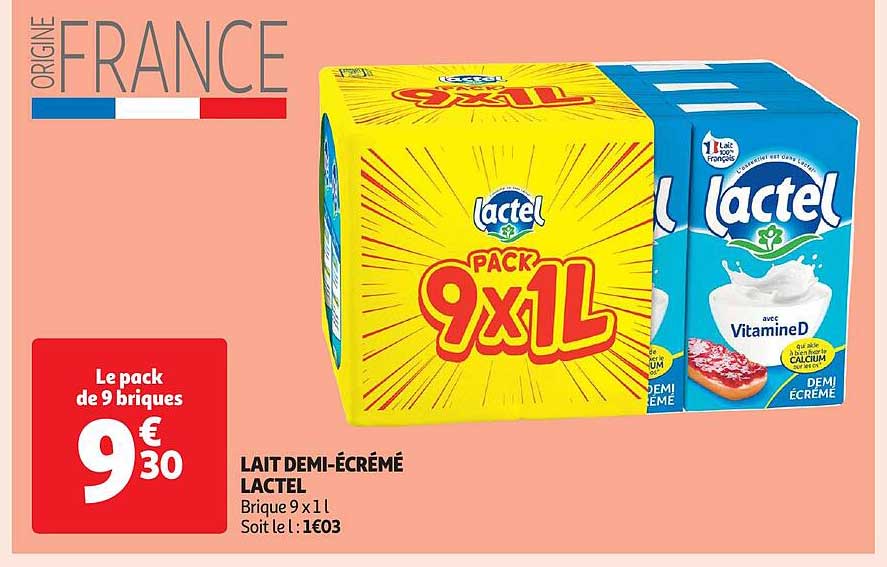 lait demi-écrémé lactel