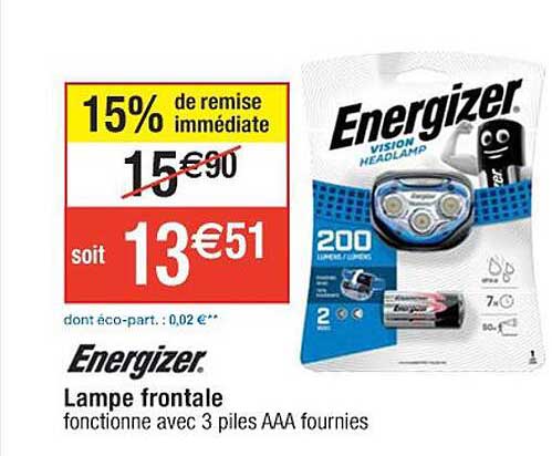 lampe frontale energizer