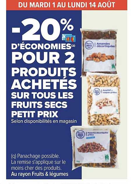 les fruits secs petit prix