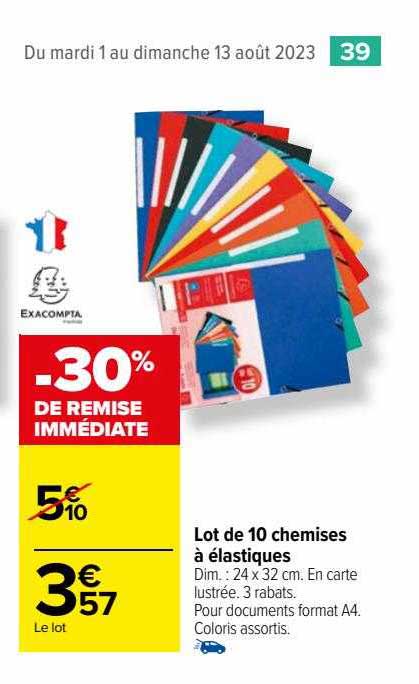 Lot De 10 Chemises à élastiques