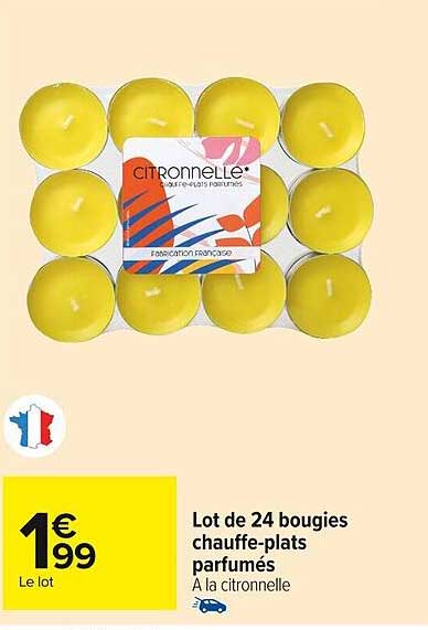lot de 24 bougies chauffe-plats parfumés