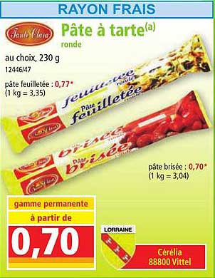 Pâte à Tarte Ronde