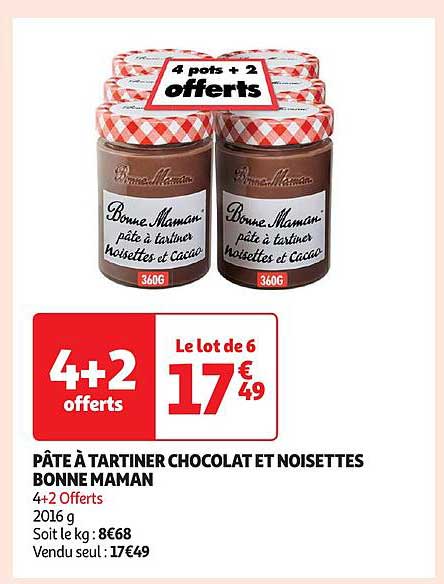 pâte à tartiner chocolat et noisettes bonne maman
