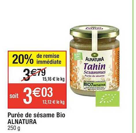 Purée De Sésame Bio Alnatura