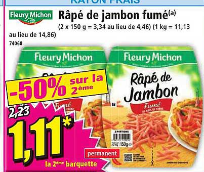râpé de jambon fumé fleury michon