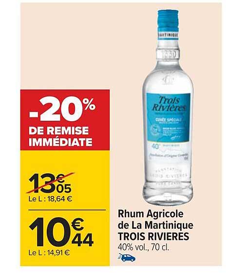 rhum agricole de la martinique trois rivières