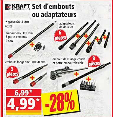 set d'embouts ou adaptateurs kraft werkzeuge