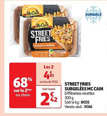 street fries surgelées mc cain