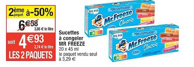 sucettes à congeler mr freeze