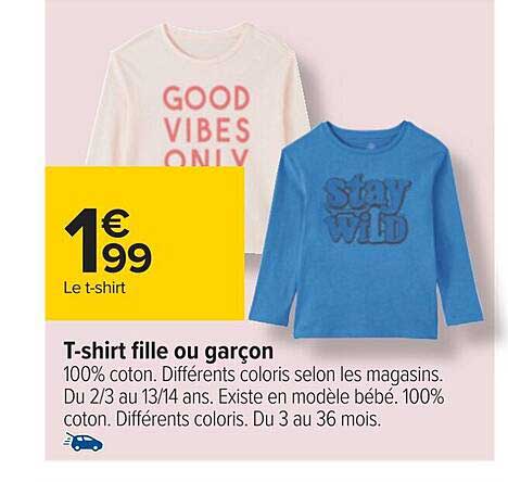 t-shirt fille ou garçon