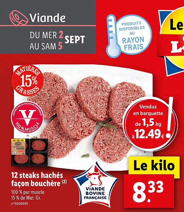 12 steaks hachés façon bouchère