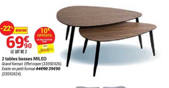 2 Tables Basses Mileo