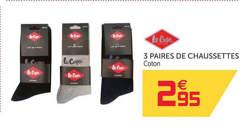 3 paires de chaussettes lee cooper