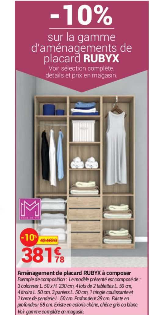 Aménagement De Placard Rubyx à Composer