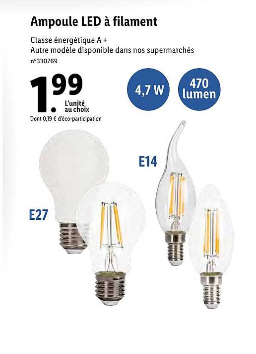 ampoule led à filament