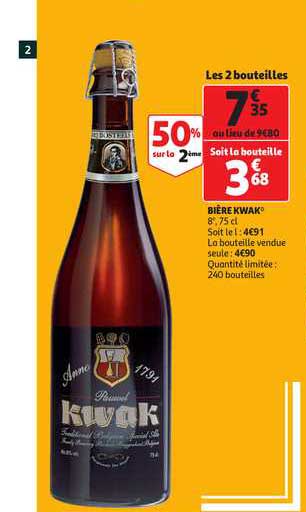 Bière Kwak 50% Sur Le 2e