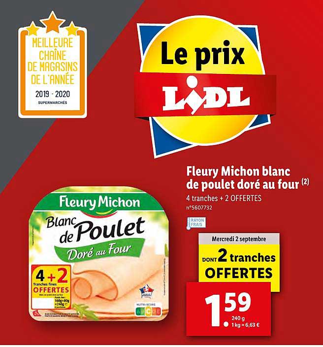 blanc de poulet doré au four fleury michon