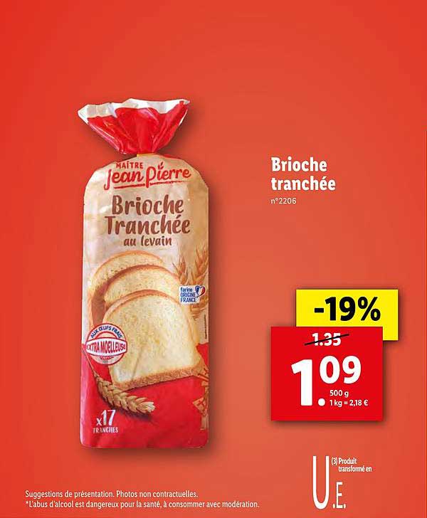 brioche tranchée maître jean pierre