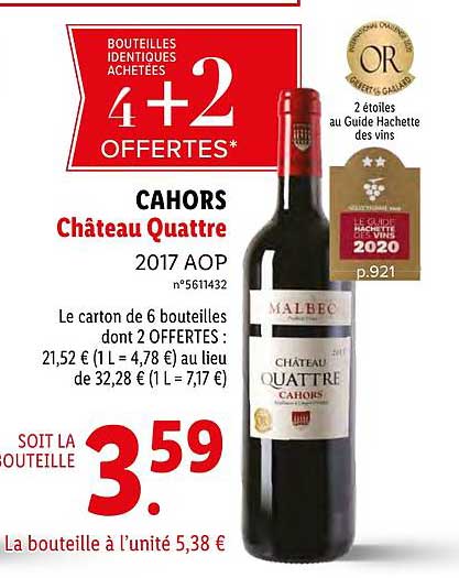 cahors château quattre 4+2 offertes