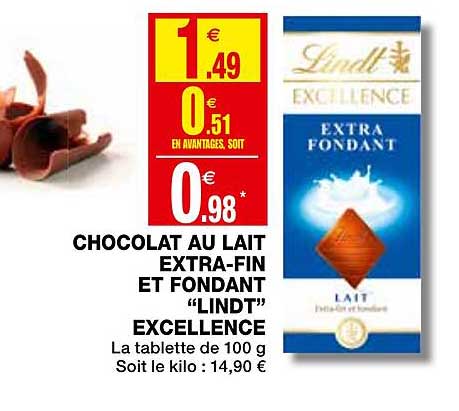 Chocolat Au Lait Extra Fin Et Fondant Lindt Excellence