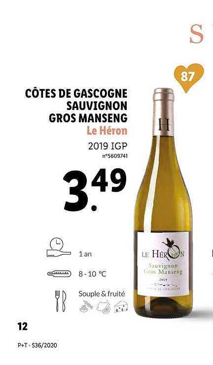 côtes de gascogne sauvignon gros manseng le héron