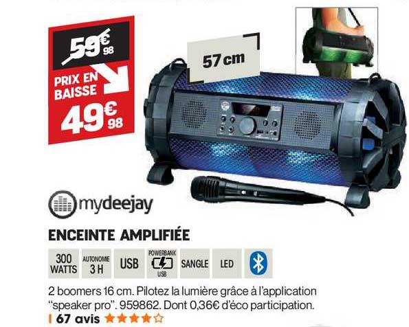 enceinte amplifiée mydeejay