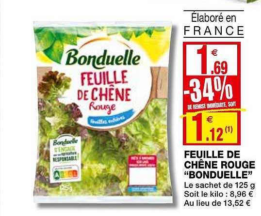Feuille De Chêne Rouge Bonduelle -34% De Remise Immédiate