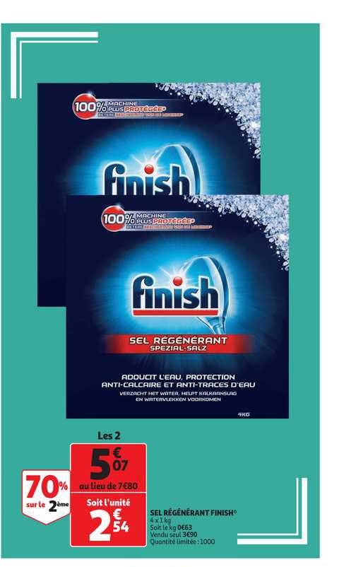 finish sel régénérant 70% sur le 2ème
