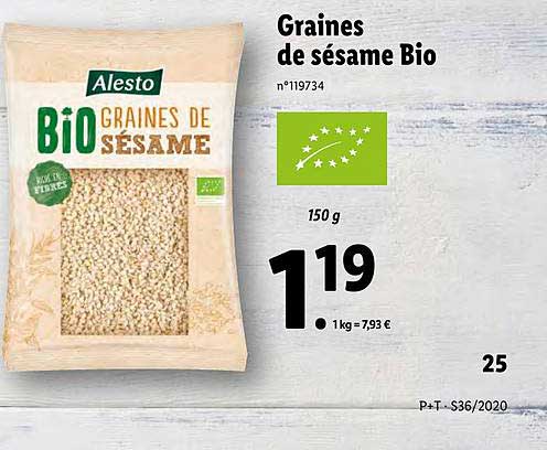 Graines De Sésame Bio Alesto