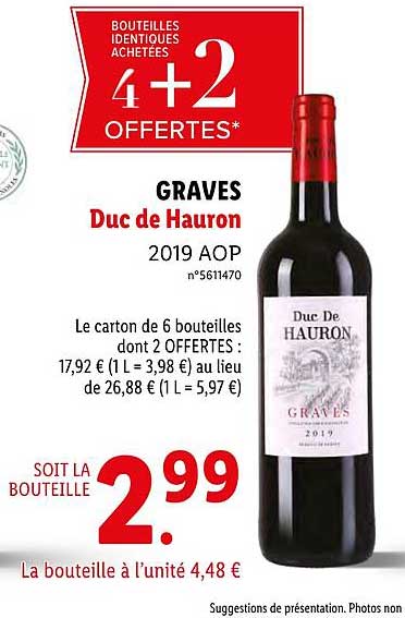 Graves Duc De Hauron 4+2 Offertes